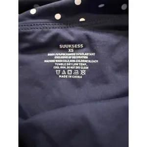 SUUKSESS Navy Blue Polka Dot One Shoulder Ruched Tank Top XS thumbnail 2