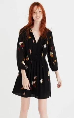 Madewell‎ Tie-Neck Floral Dress thumbnail 1