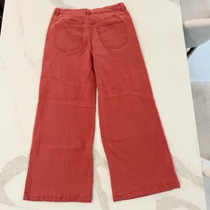Entro High Rise Wide Leg Denim Jeans Womens Size Large Rust Red Bohemian Stretch thumbnail 6
