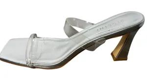 Bellini Mikana Clear Vinyl Silver Square Toe Heeled Sandals Size 9 thumbnail 1