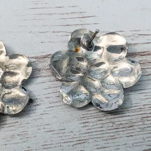 Vintage Earrings For Pierced Ears - Large Silver Tone - Tarnished thumbnail 8