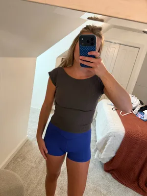 Aerie Dark Gray Ribbed Top thumbnail 2
