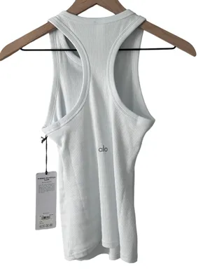 Alo Yoga white Ribbed Devoted Tank XS NWT thumbnail 5