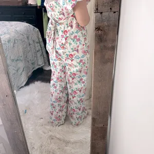 &Merci Floral Puff Sleeve Jumpsuit size large thumbnail 4