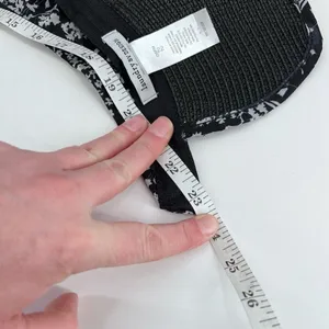 Laundry By Design Packable Wide Brim‎ Visor Hat Black Floral Trim Travel NWT thumbnail 8