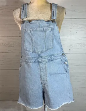No Boundaries Relaxed Boyfriend Shortalls, 3.5" Inseam, Women's M(7-9) thumbnail 9
