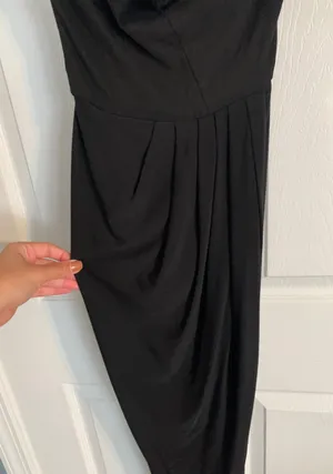 ASOS Rare London Black MIDI Dress With Slit thumbnail 6