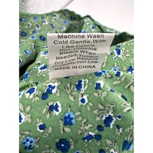 BTFBM Floral Tiered Mini Dress Size Small Green Smocked Long Sleeve Boho Prairie thumbnail 9