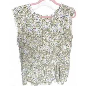 Caslon Whimsical Peplum‎ Top Playful Artsy Boutique Blouse Womens Size Large thumbnail 5