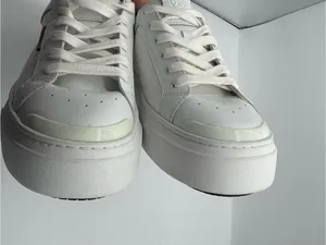 Tory‎ Burch Ladybug Platform Sneakers Titanium White/Washed Berry size 9.5 luxe thumbnail 9