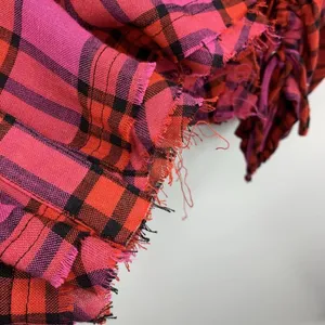 Anthro‎ We The Free People Size XS Shirt Pacific Dawn Red Pink Plaid Ruched NEW thumbnail 8