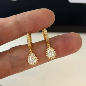 CZ Teardrop Shape Dangle Drop Earrings for Women thumbnail 6