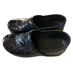 Dansko Black Silver Leopard Patent Leather Clogs Women's EU 38 US 7.5 Comfort thumbnail 3