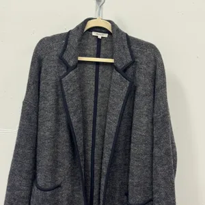 Madewell 100% Merino Wool Herringbone Sweater Coat Grey NB389 Women's Small thumbnail 5