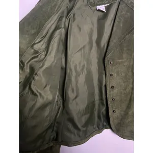 VTG Live A Little Green Suede Leather Jacket Wm MD Boho Y2K 90 Punk Gilmore Girl thumbnail 8