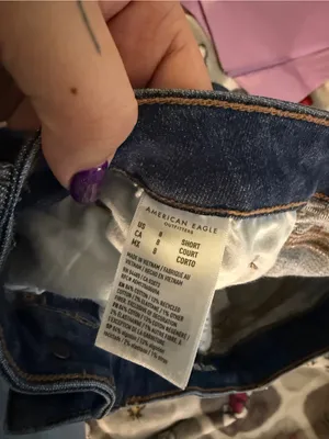 American Eagle Kick Boot Crop Jeans Women’s 8 Short Dark Wash Raw Hem thumbnail 8