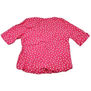 Abercrombie Tie Front Polka Dot Red White Cropped Shirt Top Short Sleeve Small thumbnail 2