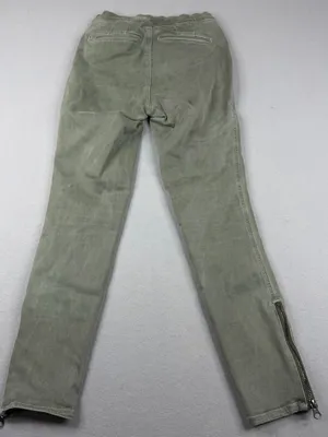 AYR Pants Womens 2 Sage Green Moto Utility Slim Ankle Zip Stretch Cotton thumbnail 5