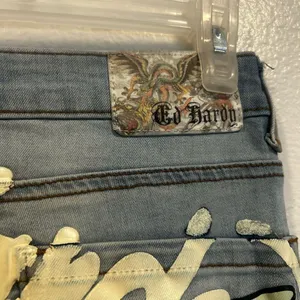 Ed Hardy Light Blue Flare Jeans with Skull Art thumbnail 8