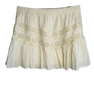 LoveShackFancy Ivory Eyelet Lace Ruffle Mini Skirt XL Cottagecore thumbnail 9