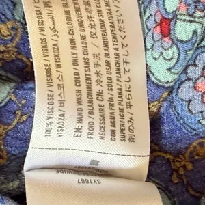 Hollister Bell Sleeve Blouse Large Blue Medallion Boho Crochet Trim Top thumbnail 8