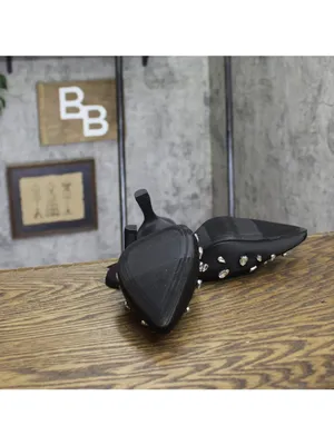 A New Day Katia Rhinestone Teardrop Satin Mule Heels 94663382 Black 8.5M thumbnail 5