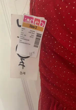 Red Sparkles Dress Size 4 thumbnail 4