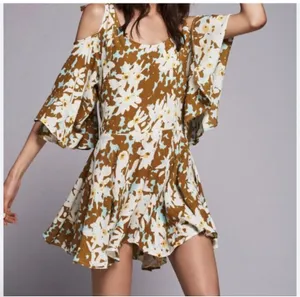 Free People FP One Lucina Floral Strappy Boho Mini Swing Dress sz S thumbnail 4