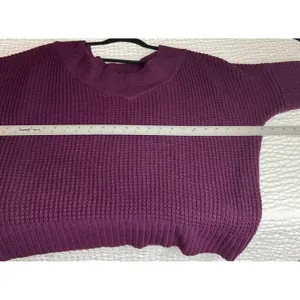 ZENANA Women's Medium Purple Waffle Knit‎ Oversized Cowl Neck Sweater thumbnail 5