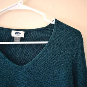 3/ $25 S-‎ Old Navy Turquoise Sweater w/ V-Neck, Comfortable, Knit, Spring, Fall thumbnail 2