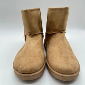 Josiny Faux Suede Boots Womens 11 Tan Classic Fur Lined Ankle‎ Booties NEW thumbnail 3
