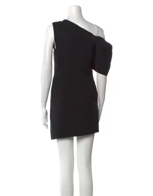 Acler Juniper One shoulder mini black dress thumbnail 3