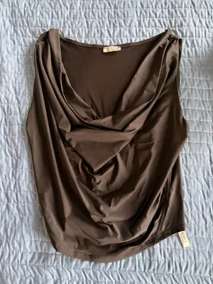 Free People Intimately Elegant Black Cowl Neck Top thumbnail 1
