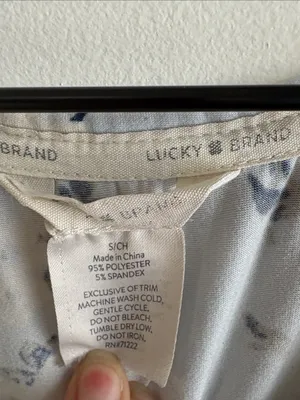 Lucky Brand Pale Blue Floral Short Sleeve Tee with Pink Blooms thumbnail 3