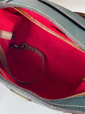 Dooney & Bourke Lexington Small Shopper Tote Bag Pebble Leather Dark Green Sage thumbnail 8