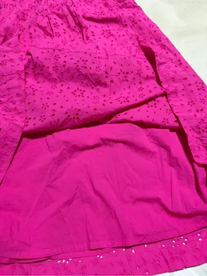 J. Crew women’s Fuchsia pink Eyelet Dress with Puff Sleeves 10 thumbnail 8