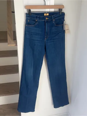 MOTHER The Kick It High Rise Straight Leg Jeans in Pinkies Up NWT thumbnail 3