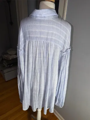 Free People Light Blue & White Striped Button-Down Top thumbnail 8