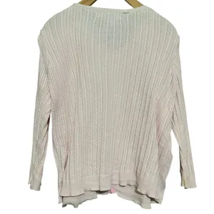 Ralph Lauren Polo Golf Vintage L Pink Cotton Knit Cable Knit Cardigan Sweater thumbnail 3