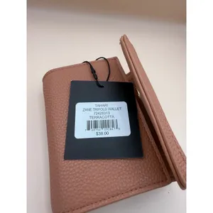 Tahari Zane Women Tan Pebble Faux Leather Woven‎ Trifold Wallet Terracotta NWT thumbnail 9