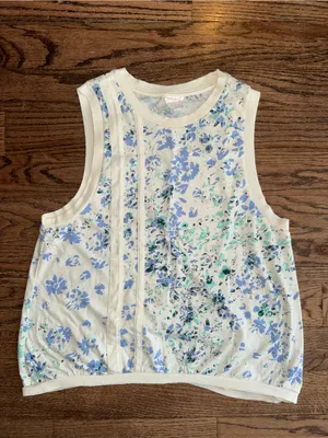 Free People Movement FP Hatch XS Maternity Workout Tank Floral Blue Pilates Yoga thumbnail 2