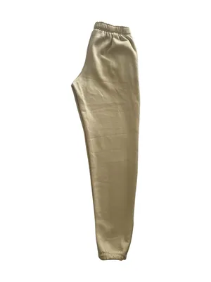 Nike-Sweatpants with Embroidered Logo-size large Soft fleece sweatpants with elastic waistband. Side pockets for storage. Embroidered Nike logo on leg. Neutral cream tone easy to match, 100% polyester, excellent condition Measurements: Waist: side to side 16-20 inches Rise: 12 inches Inseam: 30 inches thumbnail 5