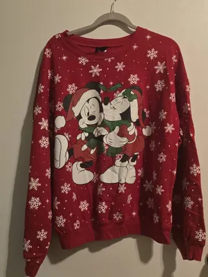 Disney women’s sweater Mickey & Minnie Holiday Top with Snowflakes thumbnail 3