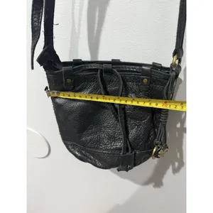 Lucky Brand Black Leather Crossbody Bag Purse Adjustable Strap‎ Charm W thumbnail 7