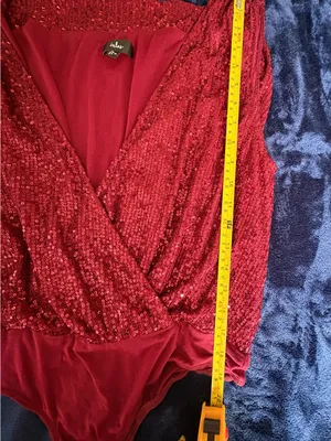 Lulus Burgundy Sequin Surplice Bodysuit Sleeveless Party Top Size M thumbnail 13