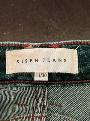 RISEN Tapered Jeans Womens 11/30 Blue Dark Wash High Rise Relaxed Stretch Denim thumbnail 10