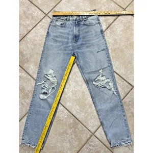 Zara light wash high-rise distressed denim jeans – size 2 thumbnail 7
