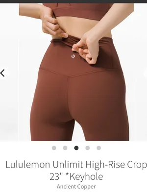 Lululemon Unlimit high‎ rise crop 23” keyhole in ancient copper 4 thumbnail 2