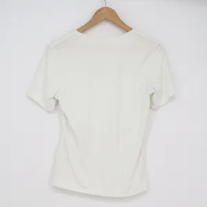 H&M Womens White Square Neck Short Sleeve Stretch Top Size M thumbnail 4