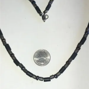 Black Metallic Beaded Boho Necklace thumbnail 4